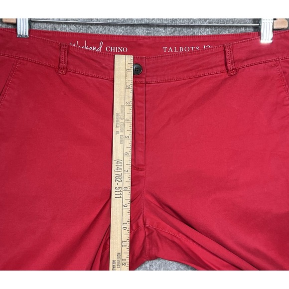 Talbots The Weekend Chino Pants Womens Size 12P Red Stretch‎ Pockets Mid Rise - Picture 7 of 9